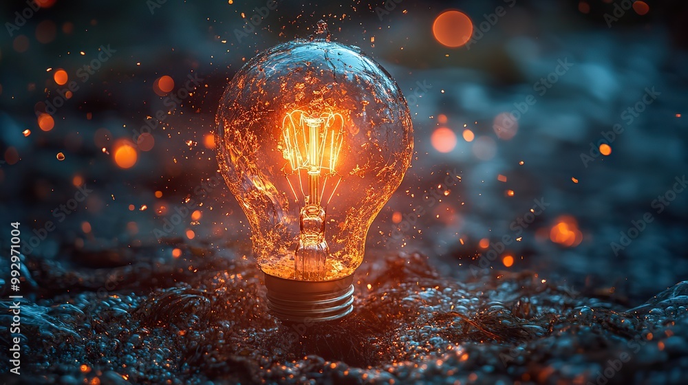 An image of a light bulb glass shattering symbolizes the explosive potential of technological advancements. An image of a light bulb glass shattering symbolizes the explosive potential of technological advancements.