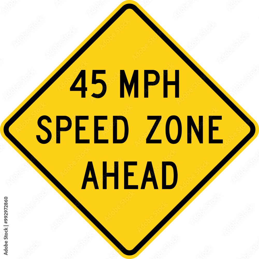 Speed zone ahead. Advance Traffic Control Signs: Stop, Yield, Traffic Lights Ahead, Speed Limits, Draw Bridge, Ramp Meter, and Traffic Using Shoulder. Road signs in the United States. Speed zone ahead. Advance Traffic Control Signs: Stop, Yield, Traffic Lights Ahead, Speed Limits, Draw Bridge, Ramp Meter, and Traffic Using Shoulder. Road signs in the United States.