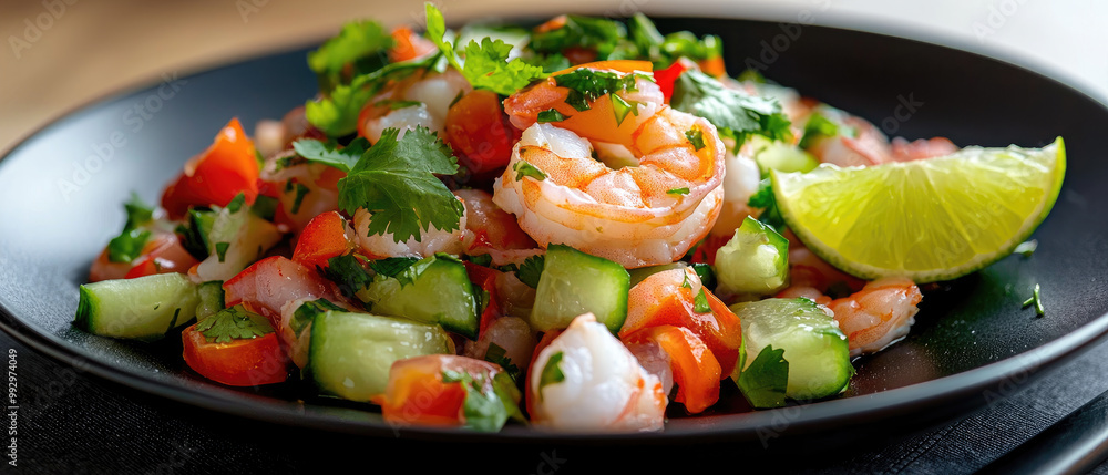 Shrimp ceviche with fresh vegetables Shrimp ceviche with fresh vegetables