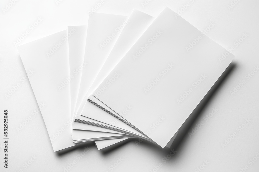 Blank A4 Stacked Paper Mockup isolated created with Generative AI Blank A4 Stacked Paper Mockup isolated created with Generative AI