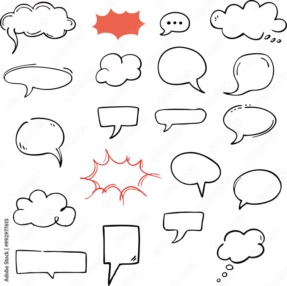 Fototapeta premium Speech bubbles set. Vector illustration of speech bubbles on white background.