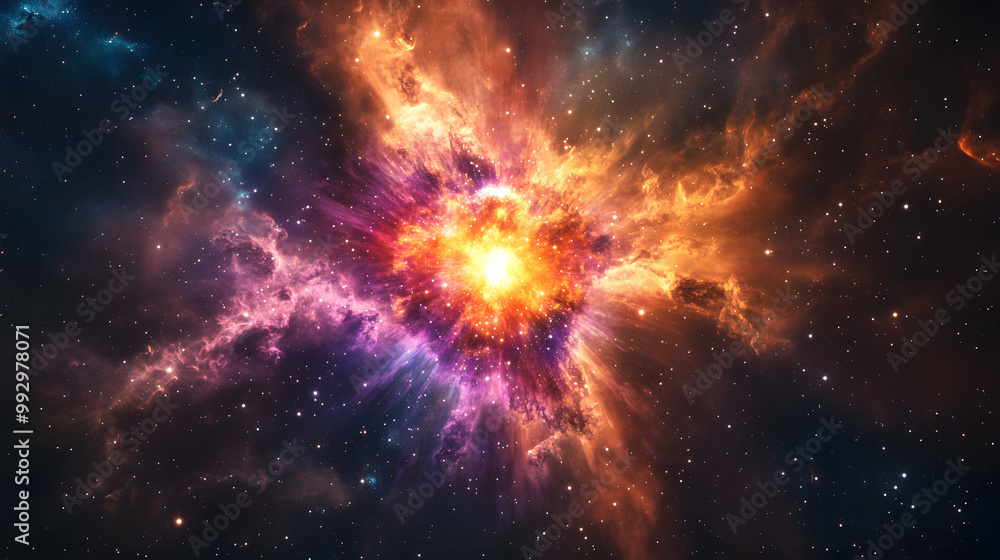 A Mesmerizing Supernova Explosion with Brilliant Colors and Intricate Gas Patterns Against a Cosmic Backdrop A Mesmerizing Supernova Explosion with Brilliant Colors and Intricate Gas Patterns Against a Cosmic Backdrop