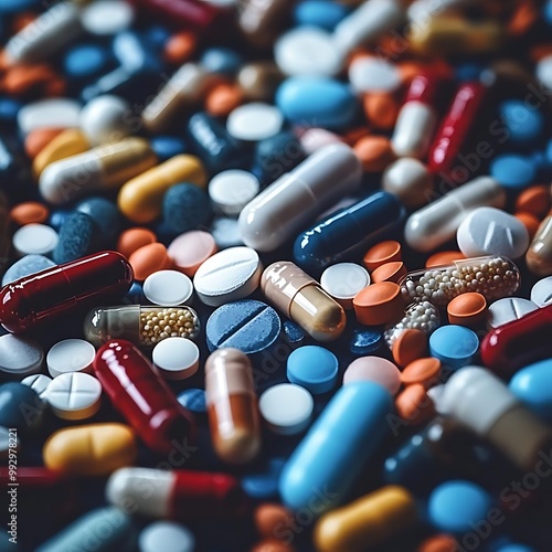 Assortment of Colorful Pills and Capsules Photo