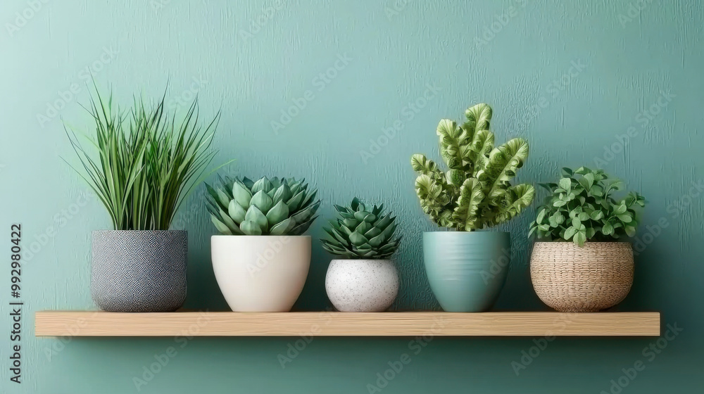 green square frame and a group of indoor plants on a bookshelf. Minimal composition green square frame and a group of indoor plants on a bookshelf. Minimal composition