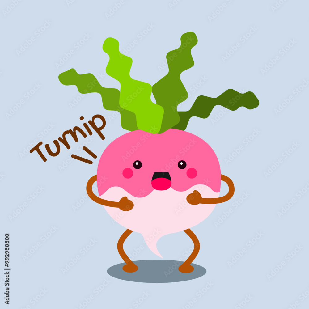 Obraz premium Funny Fun Face Turnip Vegetable