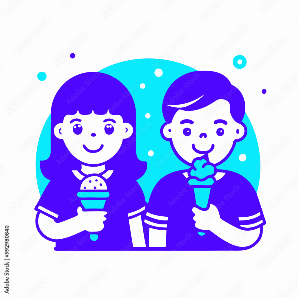 Kids eating ice cream