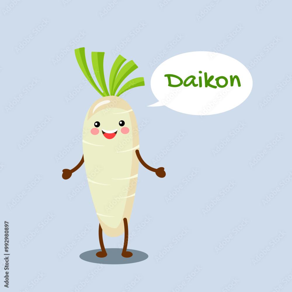 Fototapeta premium Funny Winter Radish Daikon Vegetable
