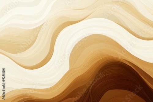 Abstract Wavy Pattern in Shades of Brown and Beige