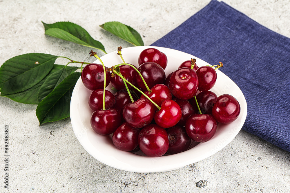 Ripe sweet and juicy cherry