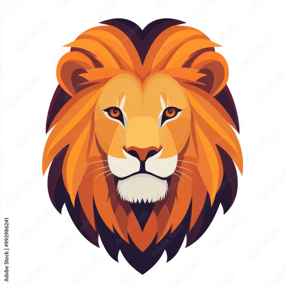Fototapeta premium Lion Head Illustration.