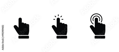 Hand pointer icons. Pointer click icon vector