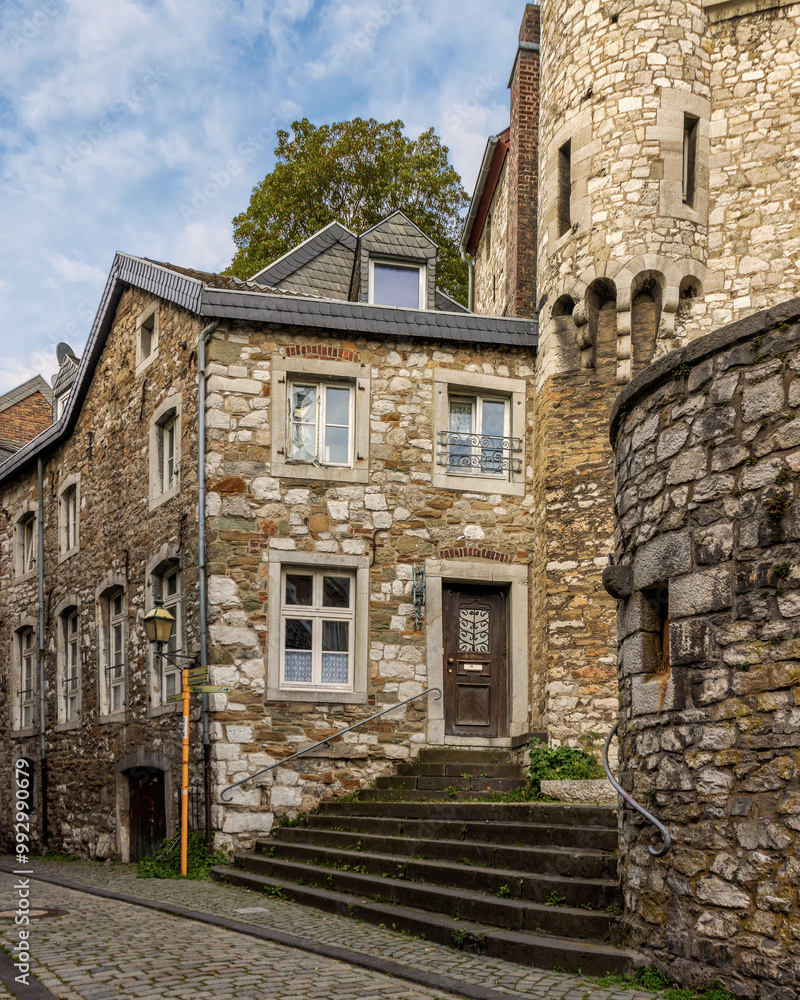 Beautiful city view in the medieval fairy tale of Stolberg, NRW, Germany Beautiful city view in the medieval fairy tale of Stolberg, NRW, Germany