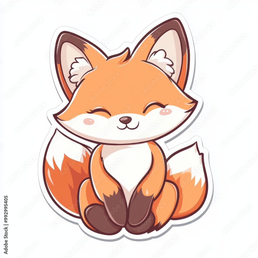 Obraz premium Cute Cartoon Fox.