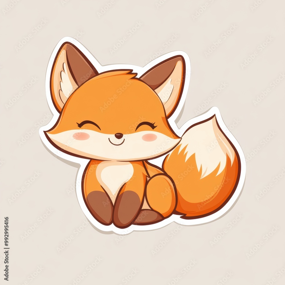 Obraz premium Cute Cartoon Fox.