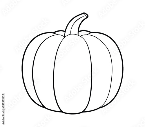 Pumpkin line art vector on white background