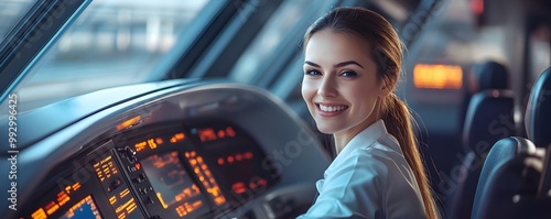 Skilled Woman Train Driver ...