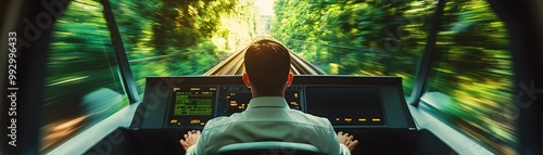 Train Driver Navigating Hig...