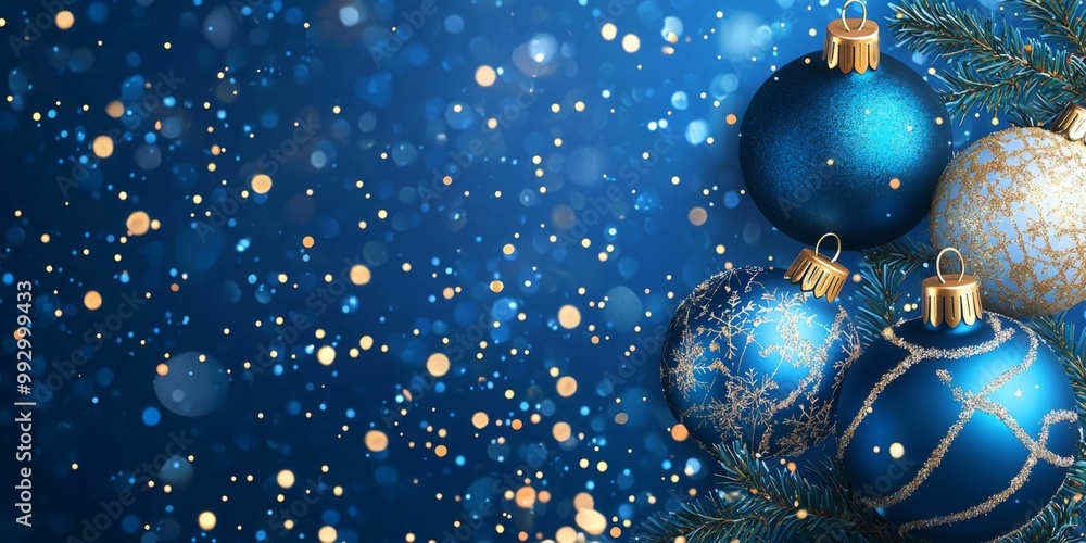 Merry Christmas and happy New Year blue background with space for text. Christmas greeting card Merry Christmas and happy New Year blue background with space for text. Christmas greeting card