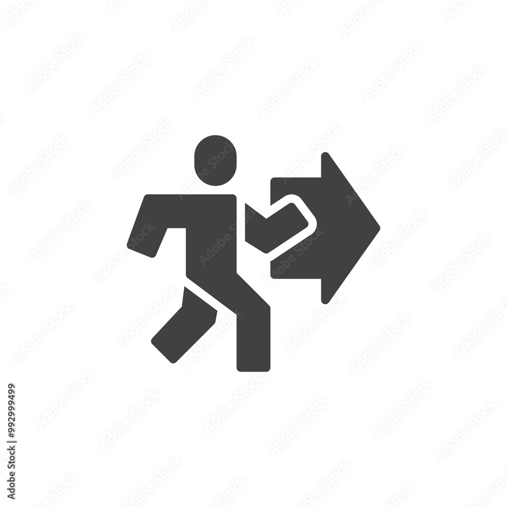 Running figure with an arrow vector icon Running figure with an arrow vector icon