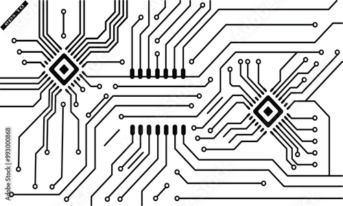 vector of printed circuit board or pcb suitable for tecnology background element and wallpaper