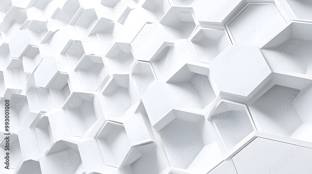 Abstract White Hexagon Pattern Background Abstract White Hexagon Pattern Background