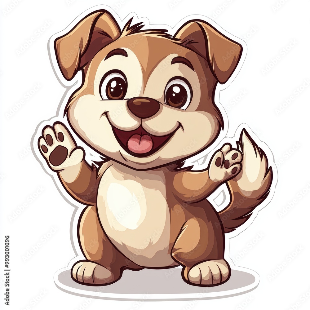 Fototapeta premium Cute Cartoon Dog.