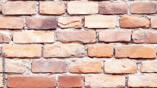 Close-up of rustic red and beige brick wall texture in a seamless pattern. Ideal for backgrounds or architectural concepts.