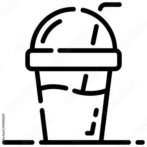 milkshake outline vector icon