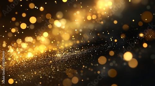 Golden sparkles fill the darkness in a mesmerizing display of light effects