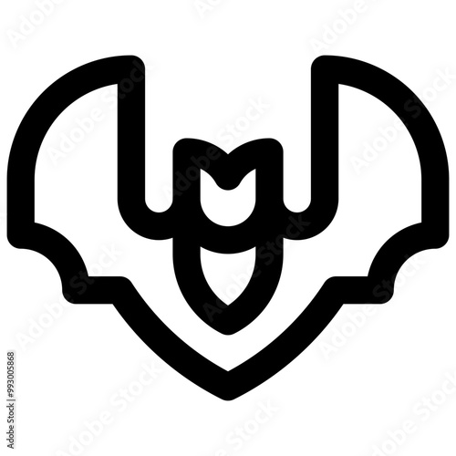 Bat. Editable stroke vector icon.
