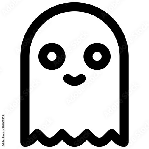 Ghost. Editable stroke vector icon.