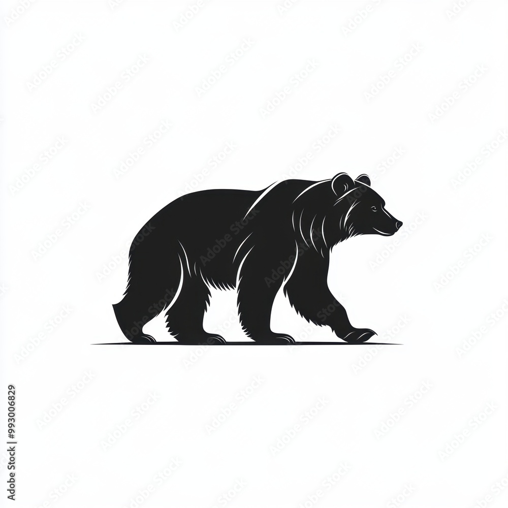 Fototapeta premium Walking Bear Silhouette.