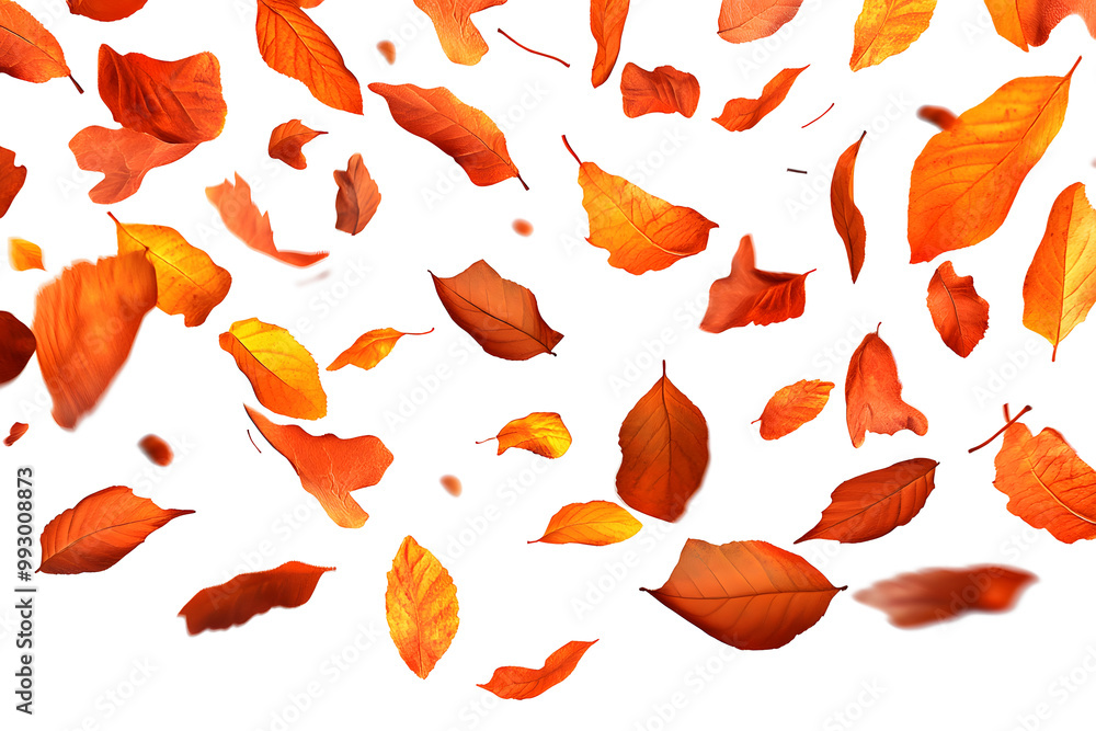 Floating Autumn Leaves on a white Background Floating Autumn Leaves on a white Background