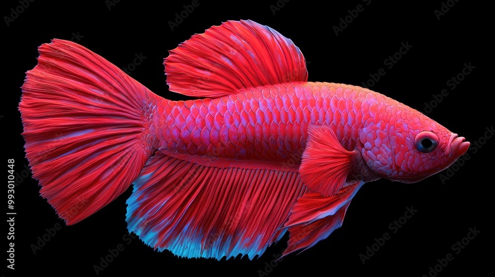 Colorful betta fish swimming gracefully against a black background. Colorful betta fish swimming gracefully against a black background.