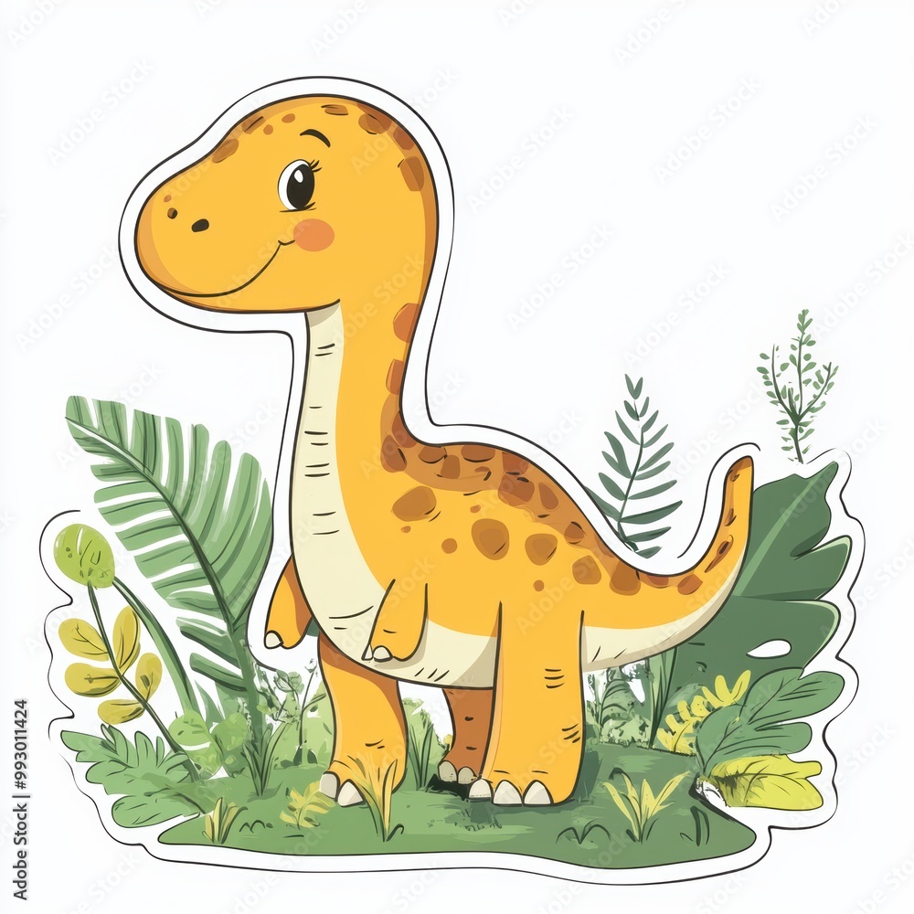Fototapeta premium Cute Dinosaur Illustration.