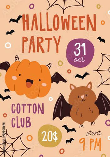 Halloween, inviting card, promotion flyer design. Trick or Treat, festive pos...