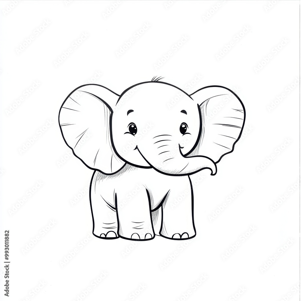 Fototapeta premium Cute Elephant Cartoon.