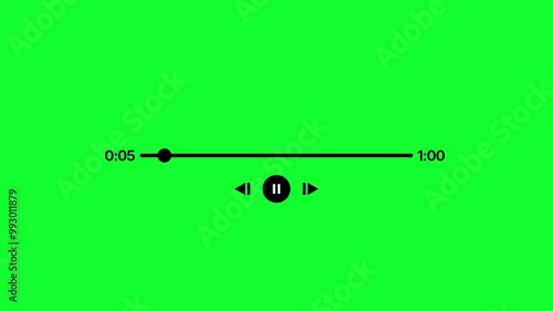 Music Player Progress Bar with Green Screen photo