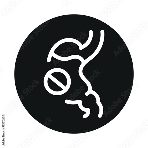 Antacids line black icon. Vector isolated button.