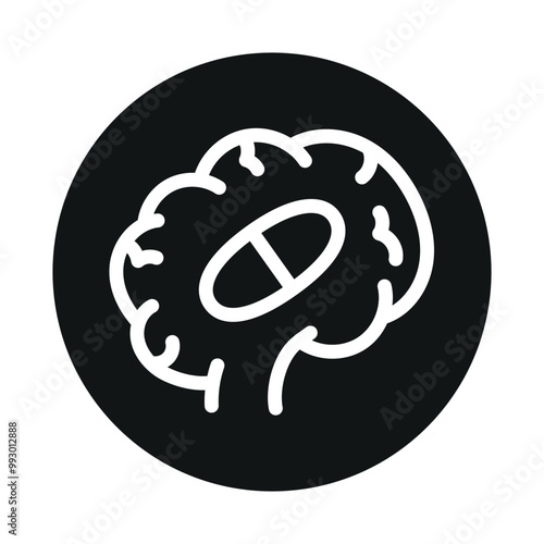 Anticonvulsants line black icon. Vector isolated button.