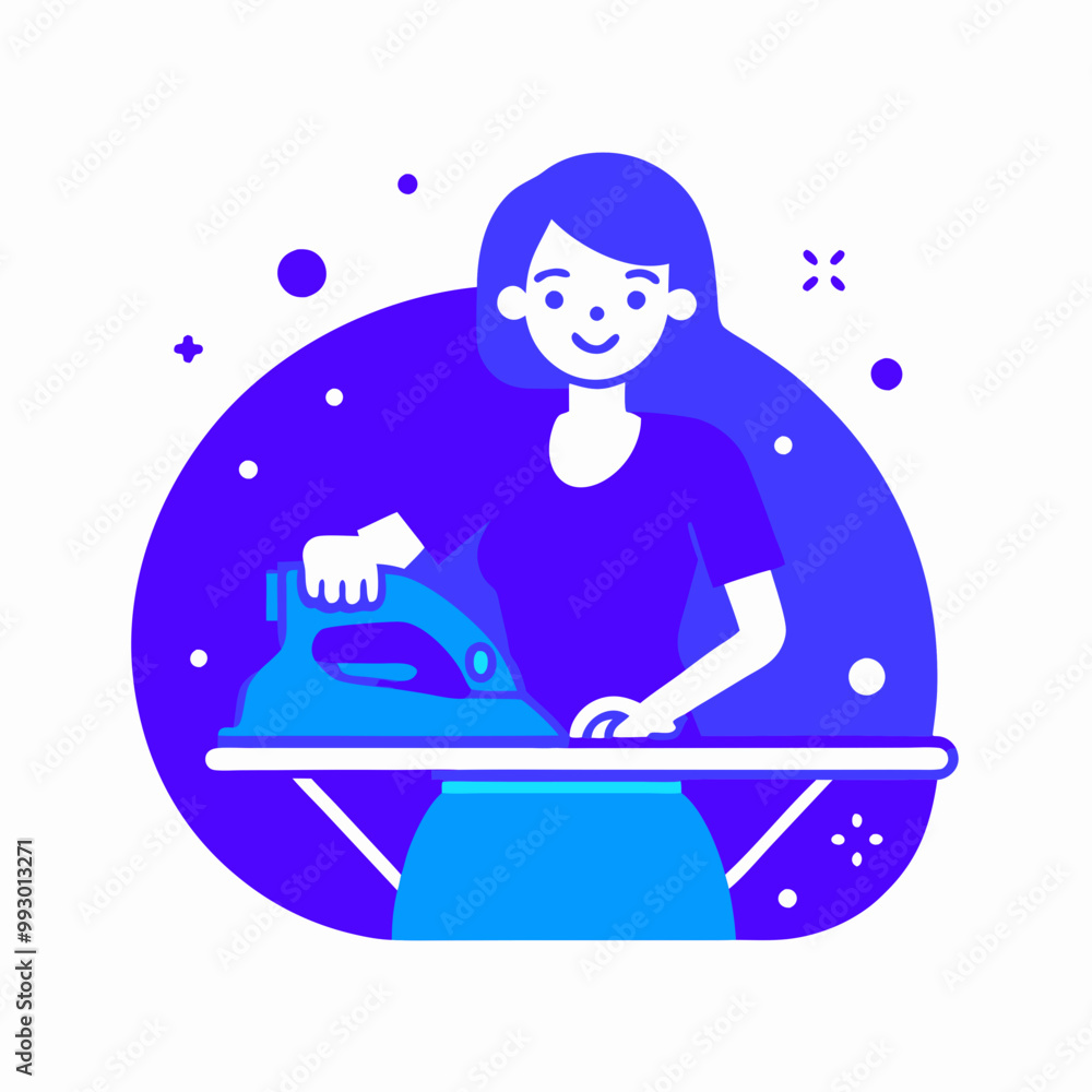 Fototapeta premium Woman ironing clothes