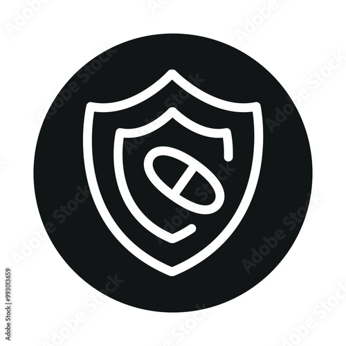 Immunosuppressives line black icon. Vector isolated button.