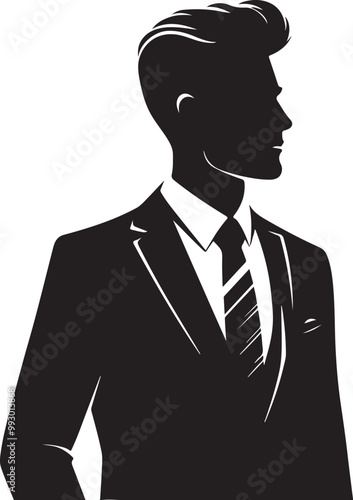 a business man silhouette black vector