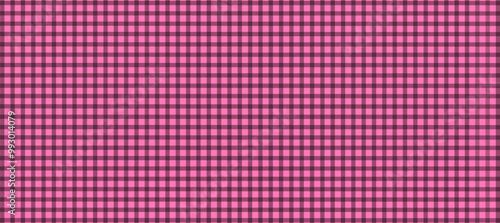 Pink bubblegum and black plaid fabric texture background