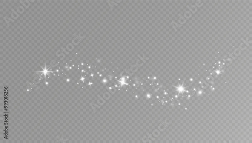 Glow light effect. Vector illustration. Christmas flash. dust.Christmas background of shining dust Christmas glowing light.	