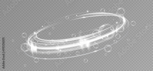 Realistic soap bubbles.Flying bubbles on a transparent background.	