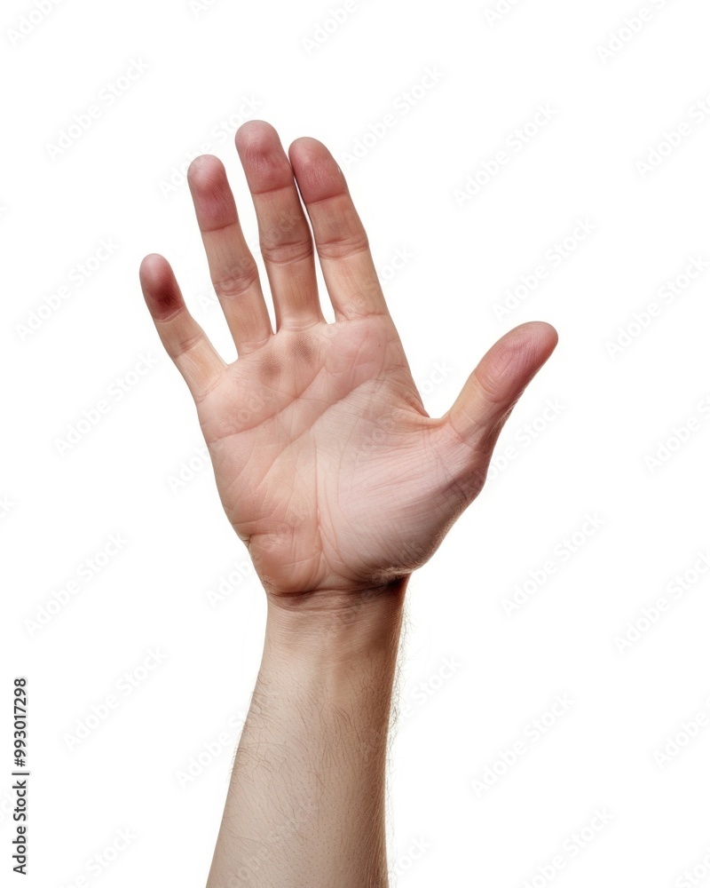 Hand 5 Symbol: Abstract Gesture of Five Fingers Isolated on White Background Hand 5 Symbol: Abstract Gesture of Five Fingers Isolated on White Background