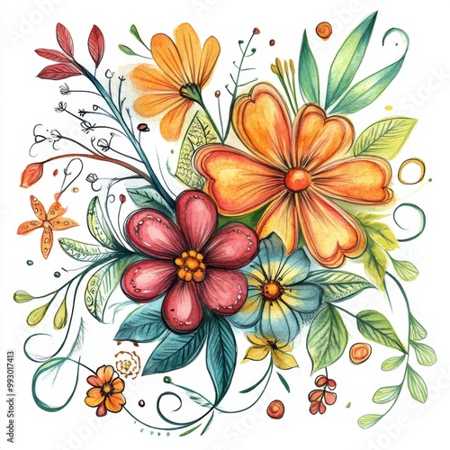 Watercolor Floral Bouquet.