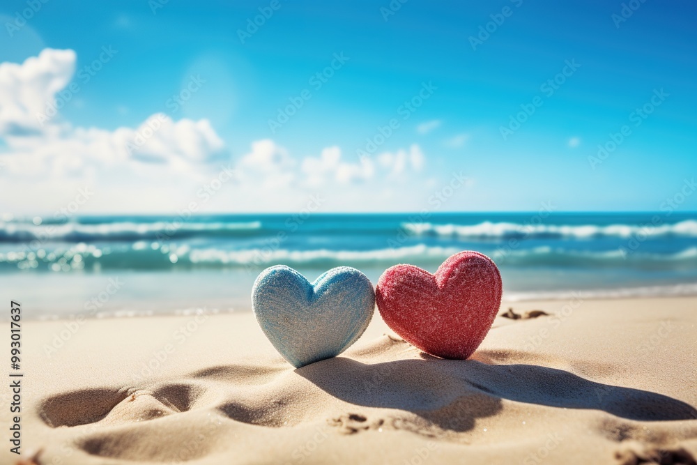 Fototapeta premium heart on the beach