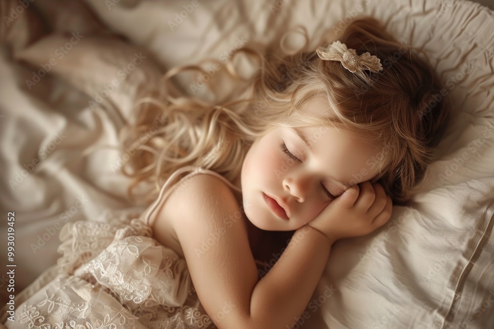 Peaceful Sleeping Child on Soft Bed Peaceful Sleeping Child on Soft Bed